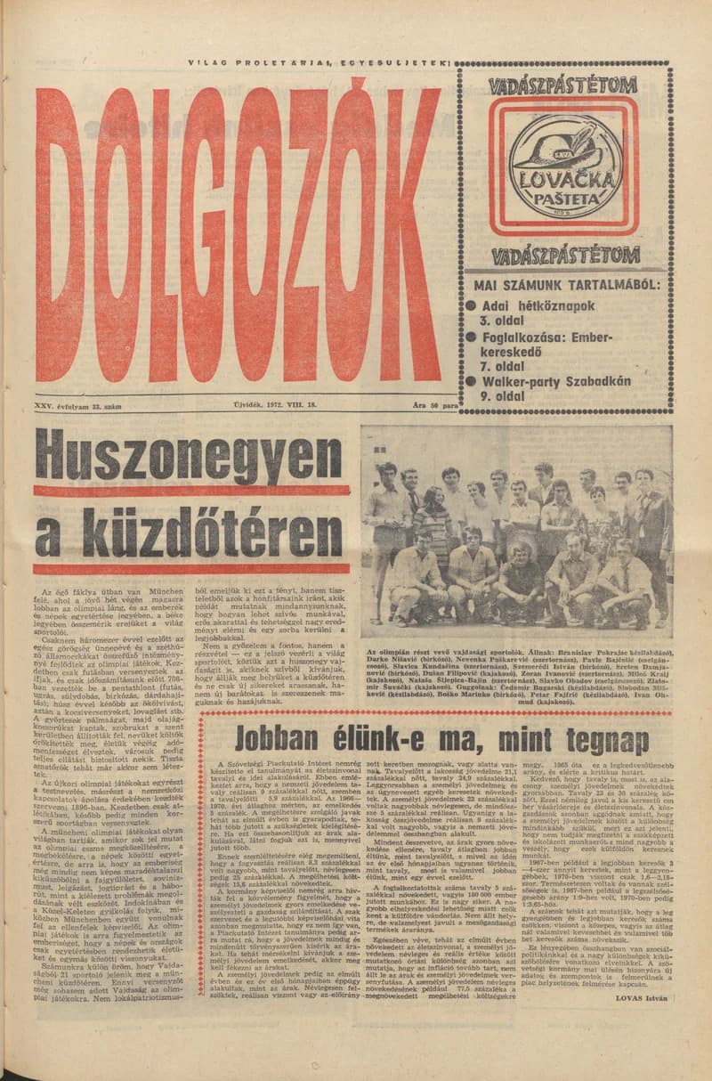 Dolgozók, 26. évf. 1972. augusztus 18. 33. sz.