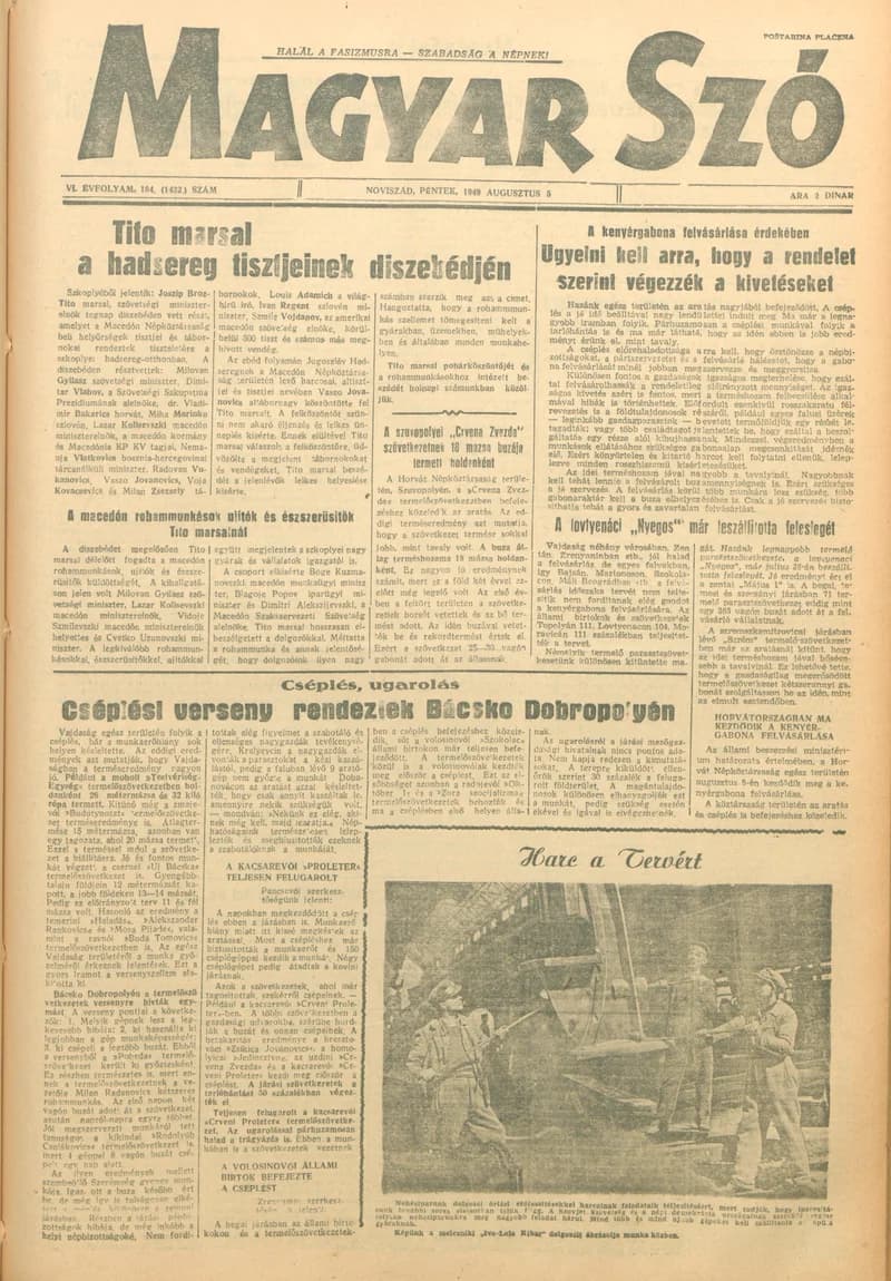 Magyar Szó, 6. évf. 1949. augusztus 5. 184. sz. 1–4. oldal