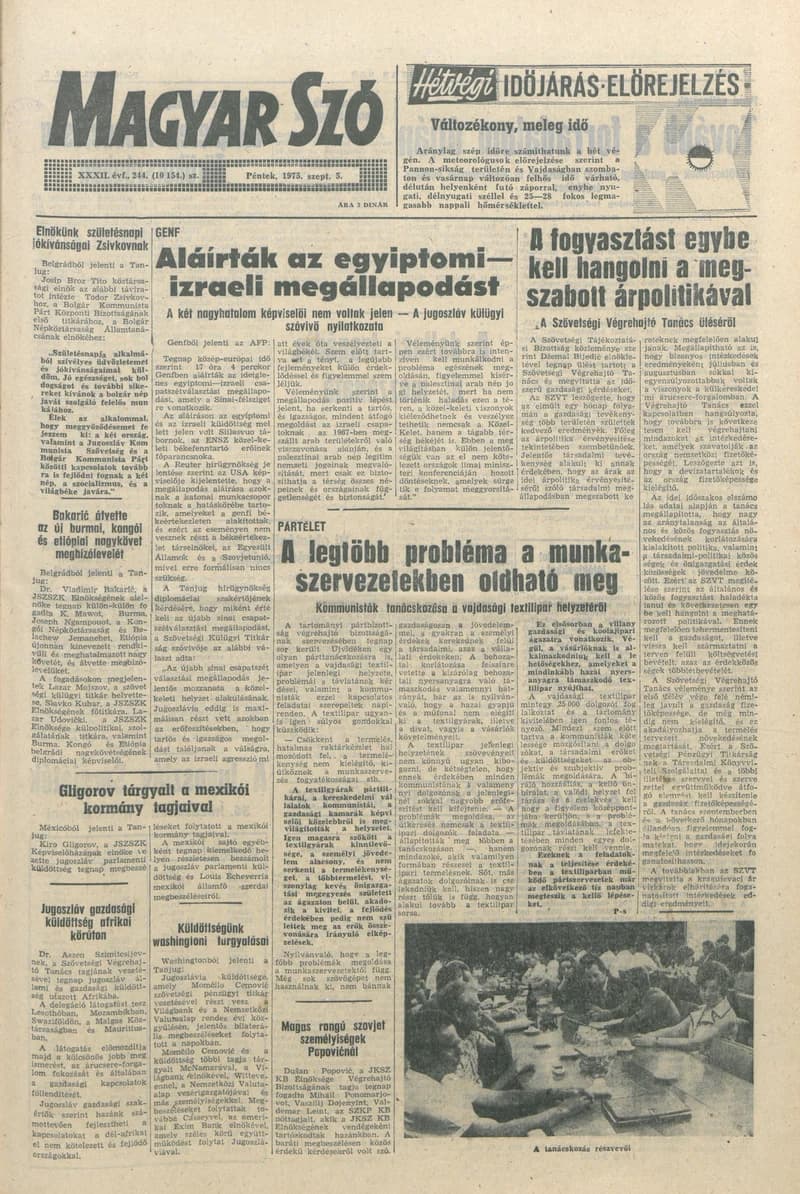 Magyar Szó, 32. évf. 1975. szeptember 5. 244. sz.
