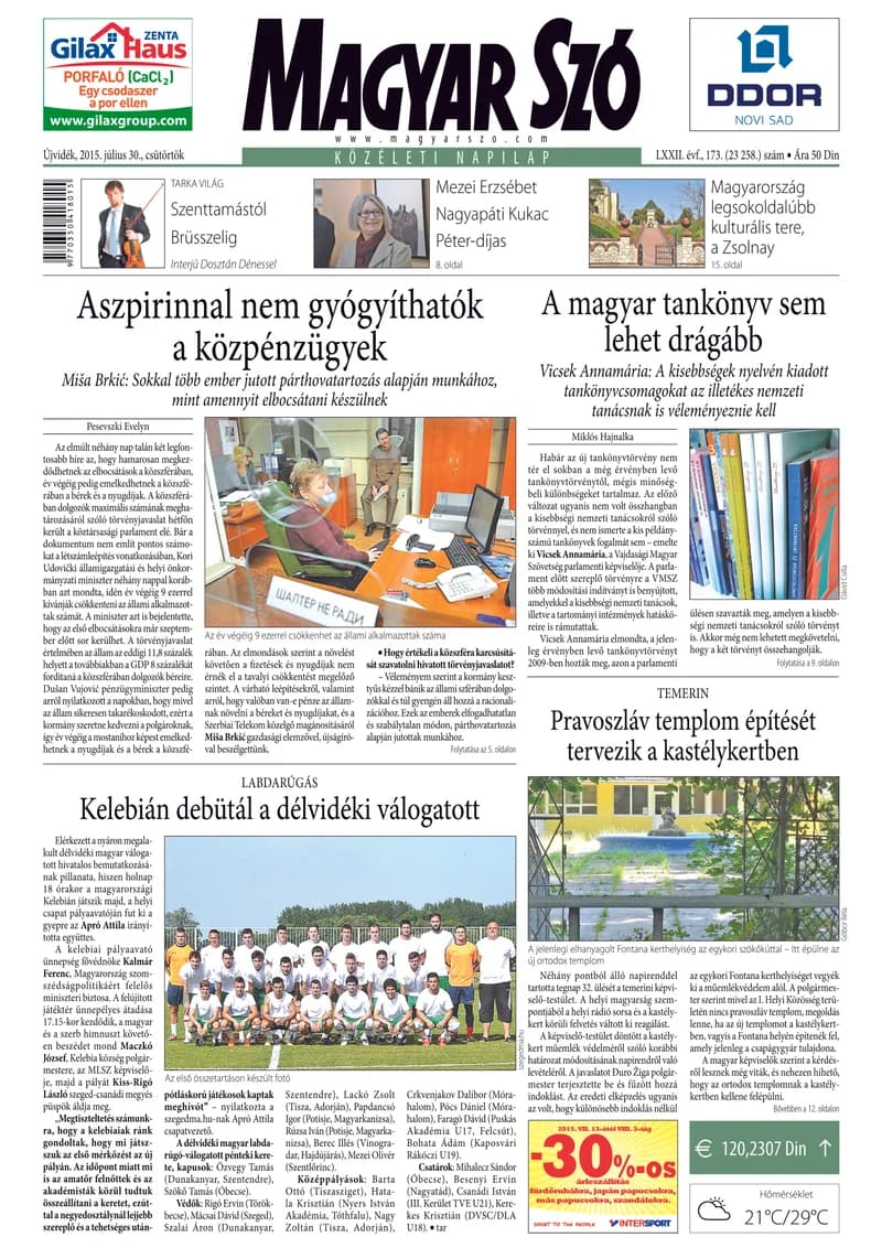 Magyar Szó, 72. évf. 2015. július 30. 173. sz. 1–20. oldal