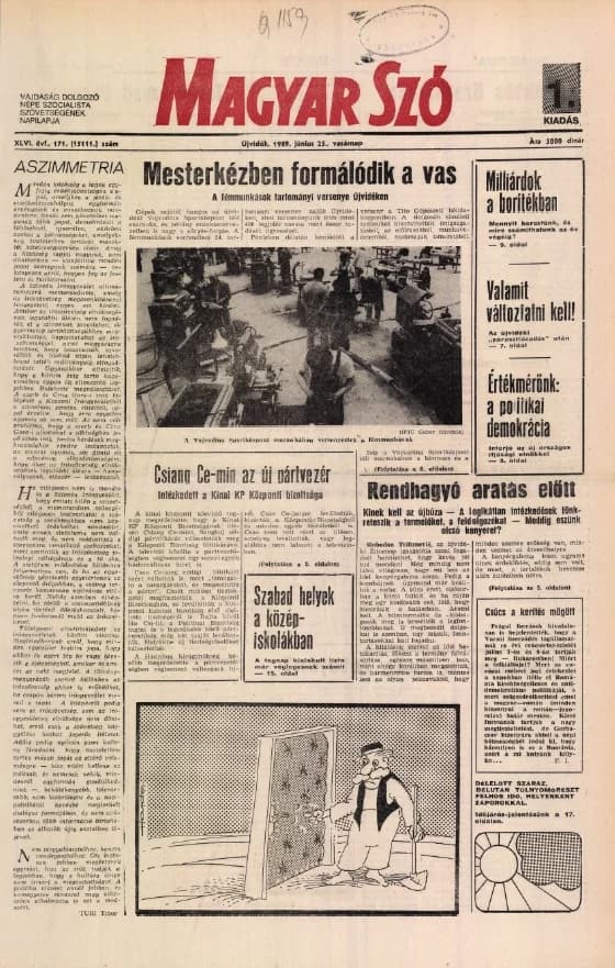 Magyar Szó, 46. évf. 1989. június 25. 171. sz. 1–32. oldal