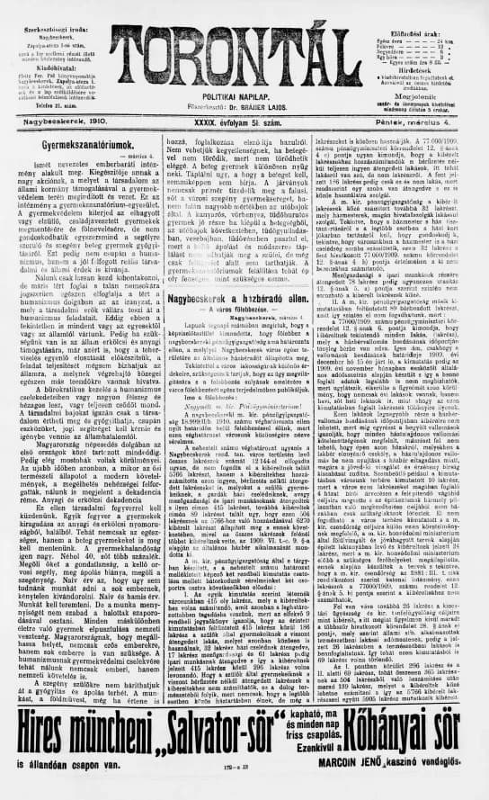 Torontál, 39. évf. 1910. március 4. 51. sz.