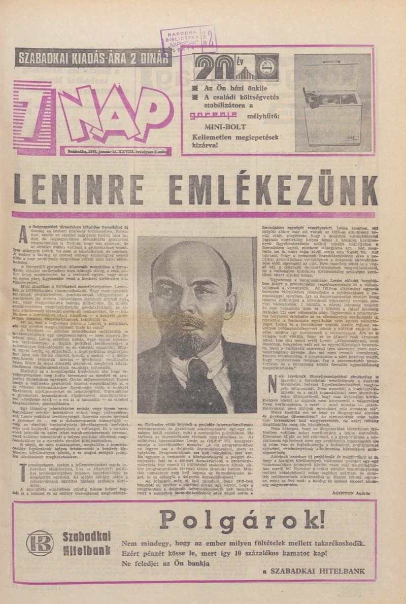 7 Nap, 29. évf. 1974. január 18. 3. sz. 1–32. oldal