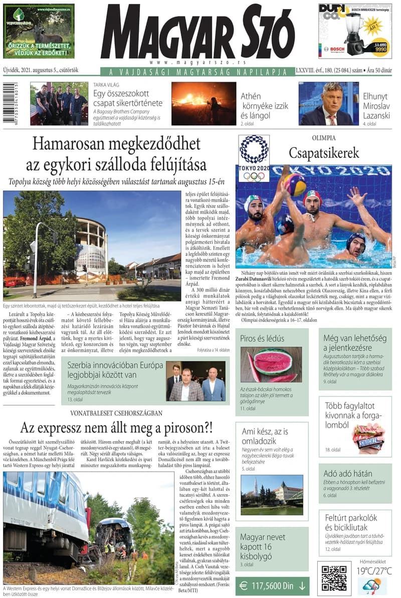 Magyar Szó, 78. évf. 2021. augusztus 5. 180. sz. 1–20. oldal
