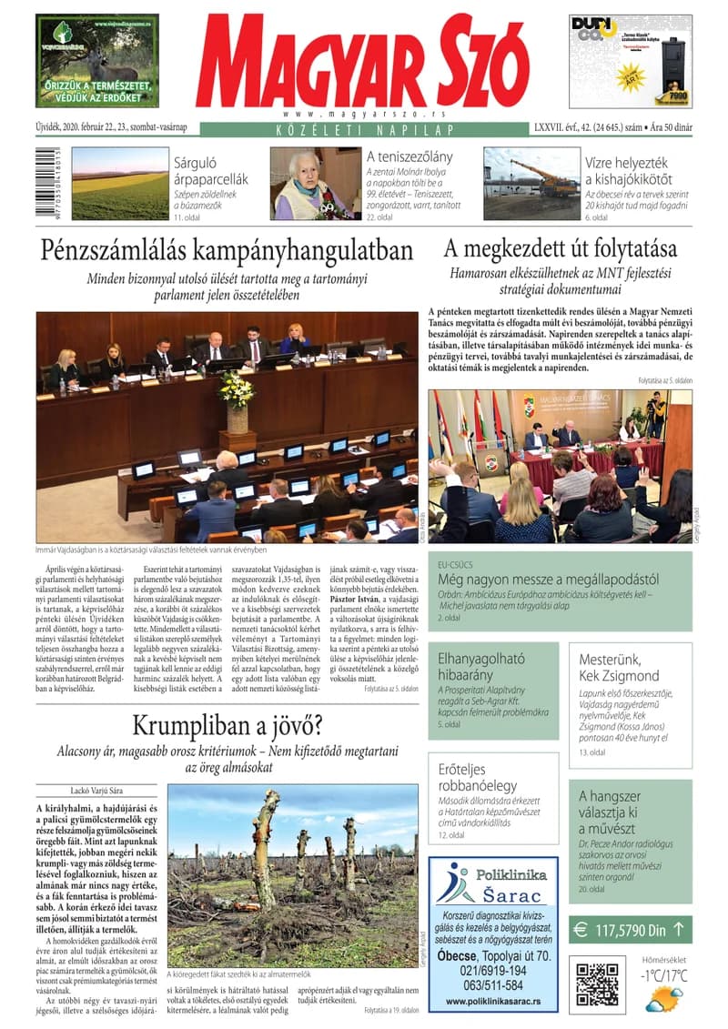 Magyar Szó, 77. évf. 2020. február 22. – 23. 42. sz. 1–32. oldal