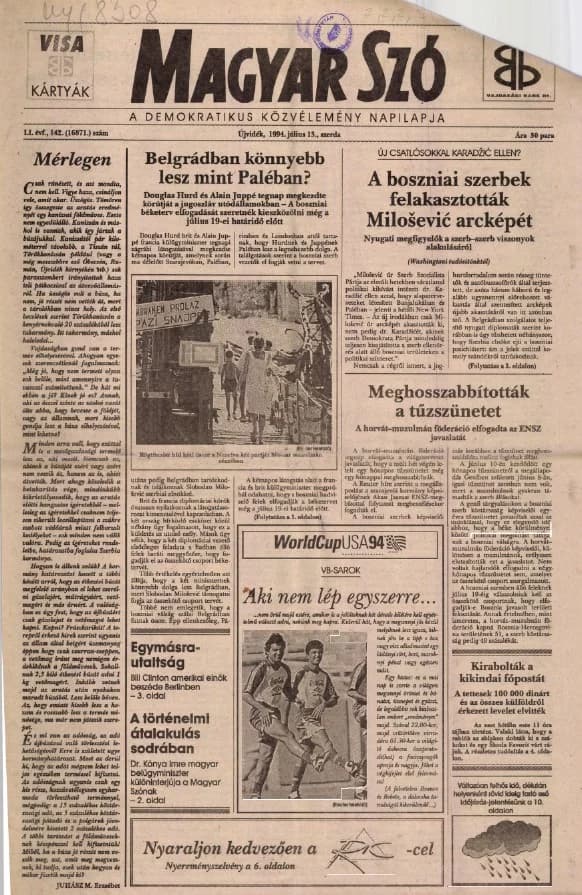 Magyar Szó, 51. évf. 1994. július 13. 142. sz. 1–16. oldal