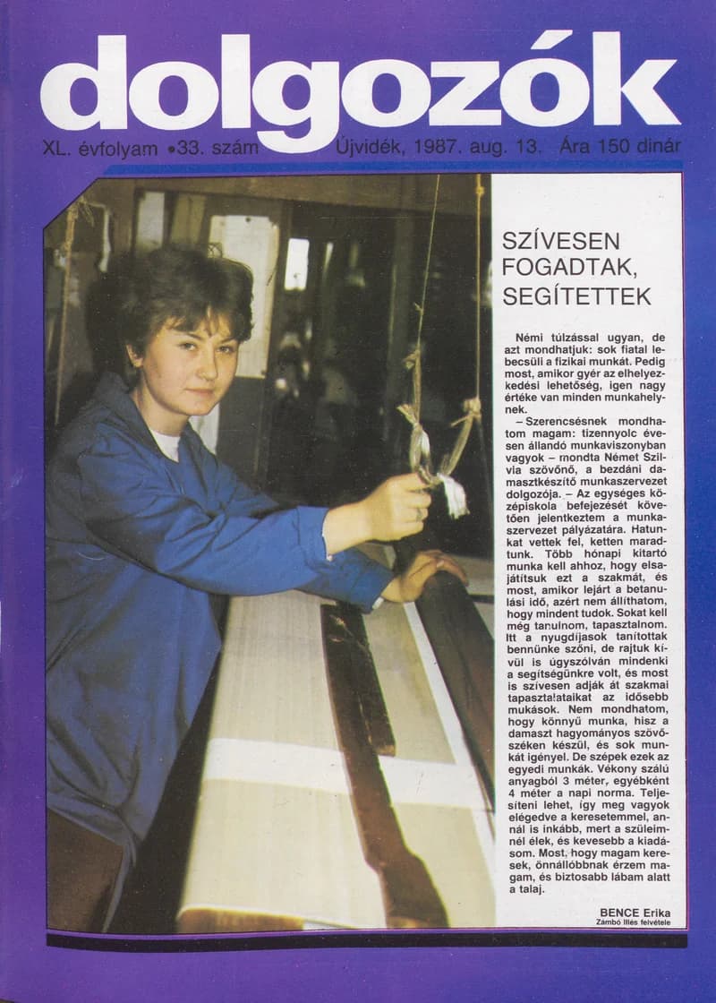 Dolgozók, 41. évf. 1987. augusztus 13. 33. sz.