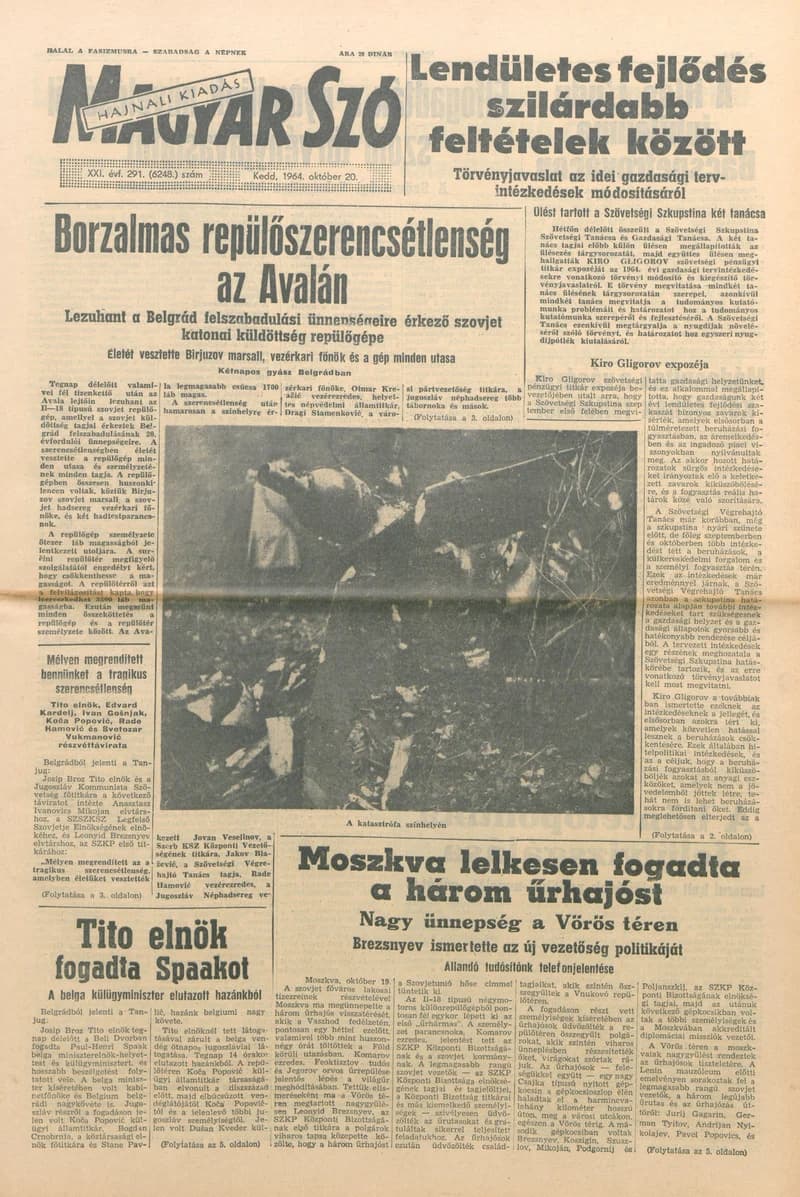 Magyar Szó, 21. évf. 1964. október 20. 291. sz.