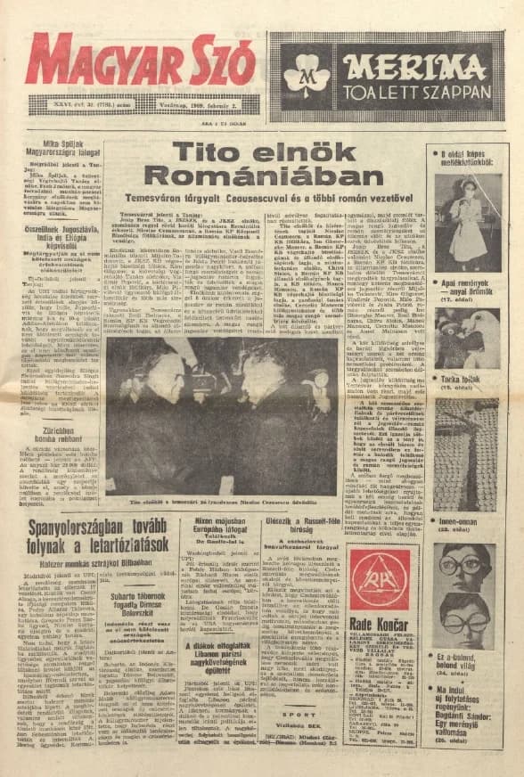 Magyar Szó, 26. évf. 1969. február 2. 31. sz. 1–32. oldal
