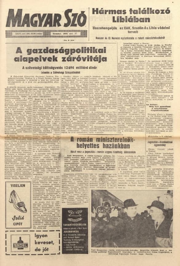 Magyar Szó, 26. évf. 1969. december 27. 356. sz. 1–20. oldal