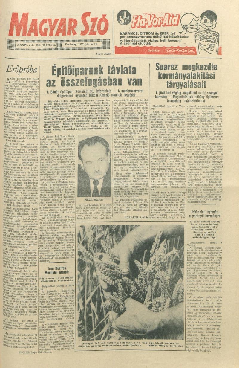 Magyar Szó, 34. évf. 1977. június 19. 166. sz.