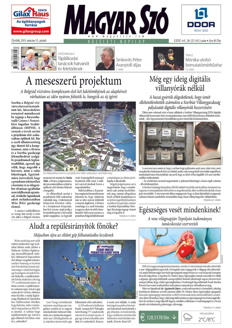 Magyar Szó, 72. évf. 2015. március 13. 58. sz. 1–16. oldal