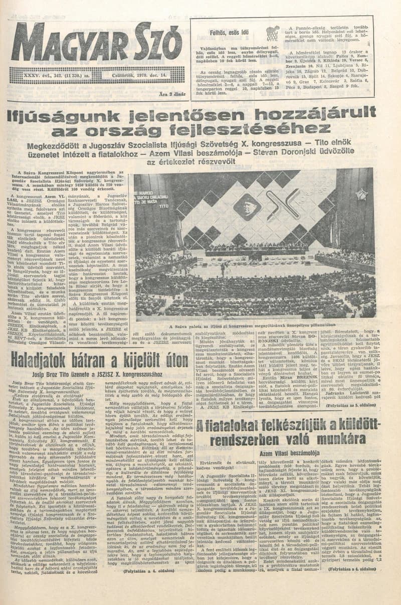 Magyar Szó, 35. évf. 1978. december 14. 342. sz. 1–20. oldal