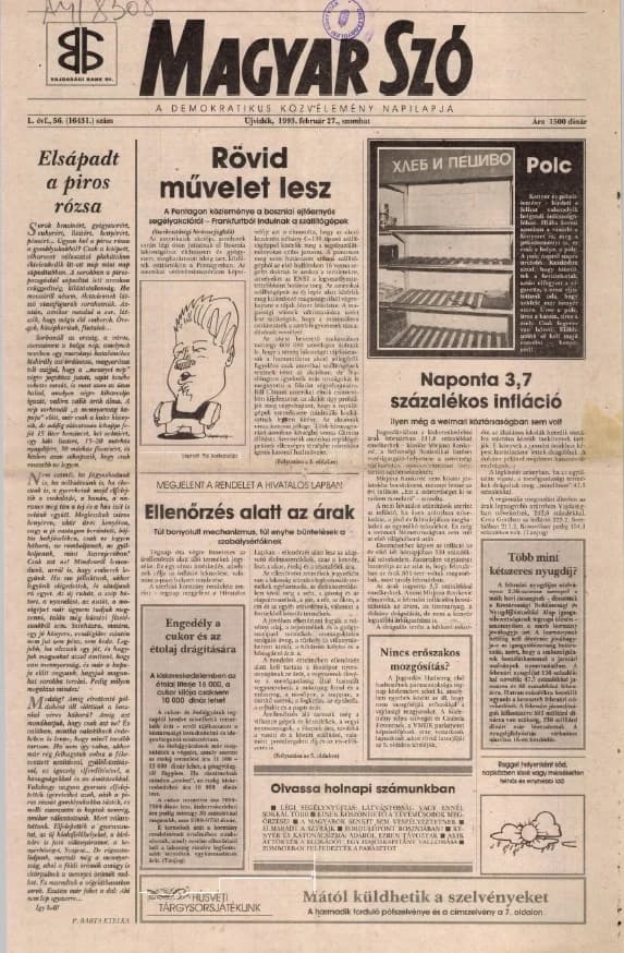 Magyar Szó, 50. évf. 1993. február 27. 56. sz. 1–16. oldal