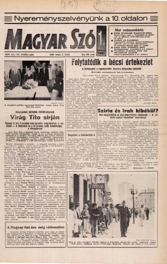 Magyar Szó, 44. évf. 1987. május 5. 121. sz. 1–20. oldal