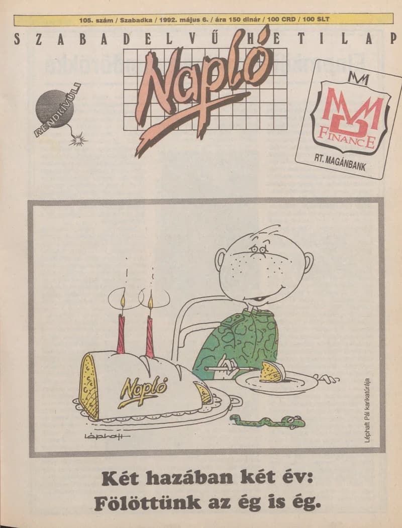 Napló - Szabadelvű hetilap, 3. évf. 1992. május 6. 105. sz.