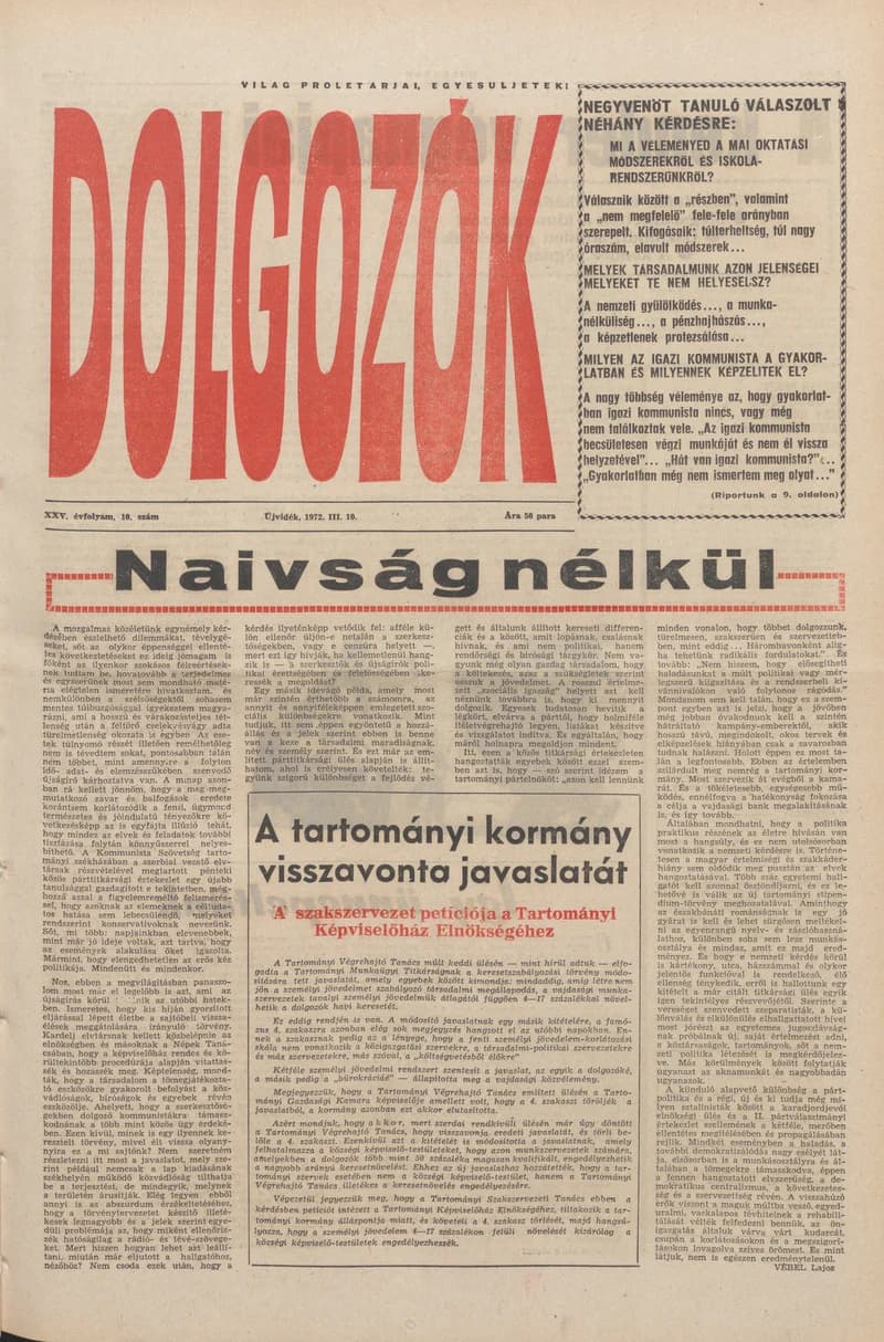 Dolgozók, 26. évf. 1972. március 10. 10. sz.