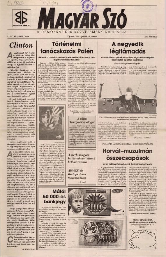 Magyar Szó, 50. évf. 1993. január 20. 18. sz. 1–16. oldal