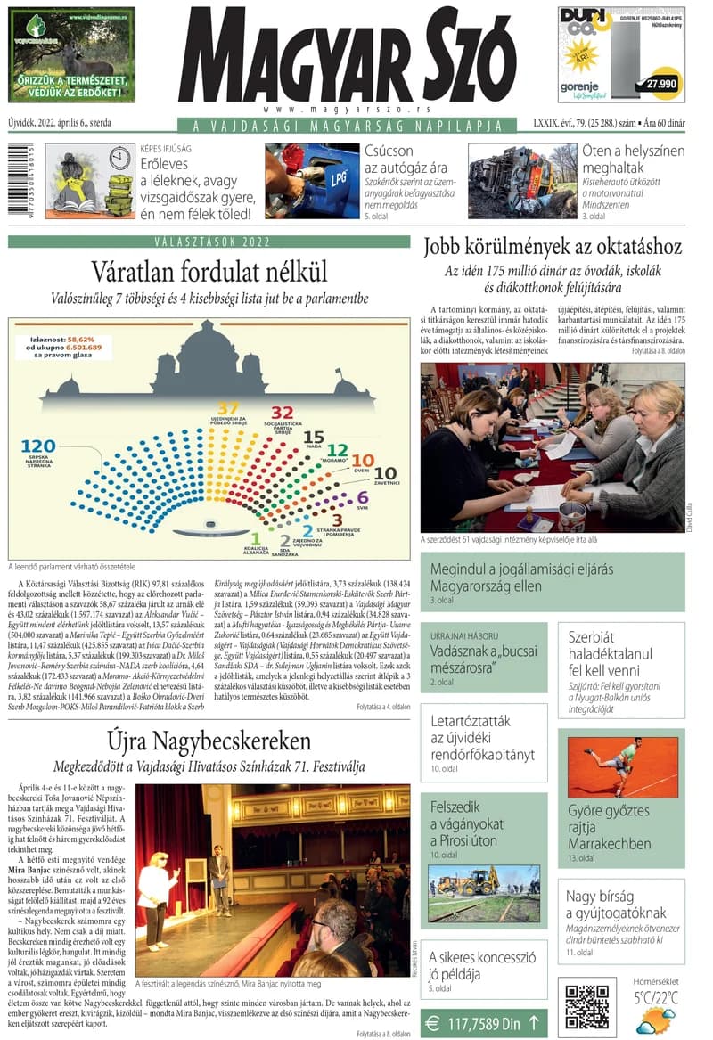 Magyar Szó, 79. évf. 2022. április 6. 79. sz. 1–16. oldal