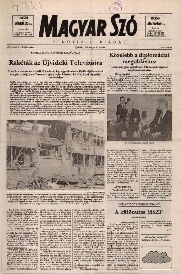 Magyar Szó, 56. évf. 1999. május 5. 94. sz. 1–8. oldal