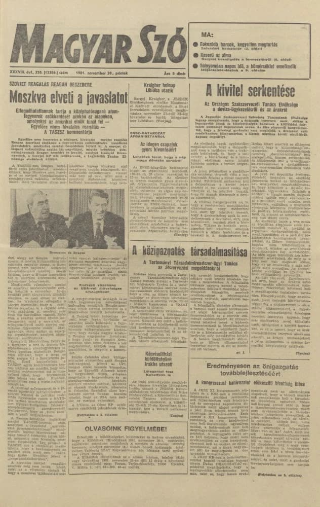 Magyar Szó, 38. évf. 1981. november 20. 320. sz.