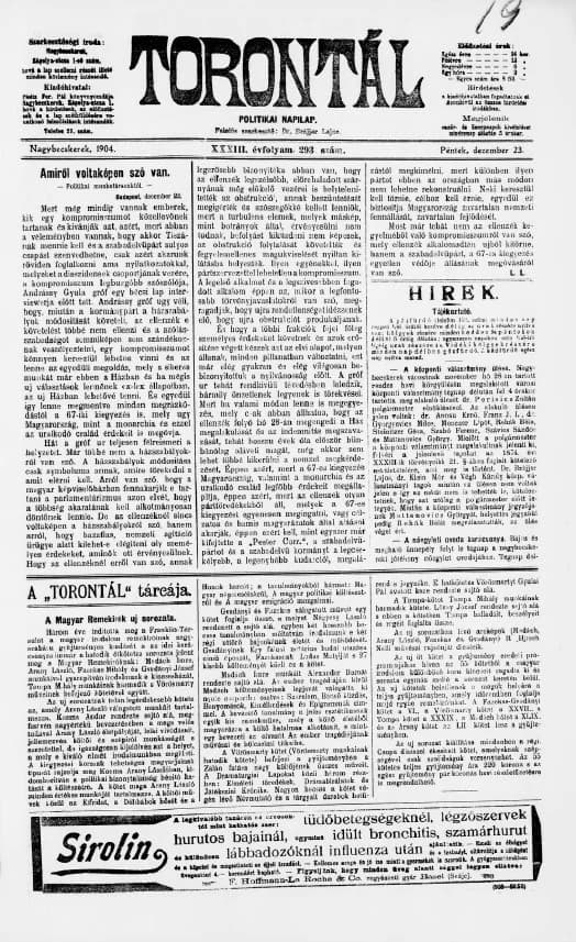 Torontál, 33. évf. 1904. december 23. 293. sz.