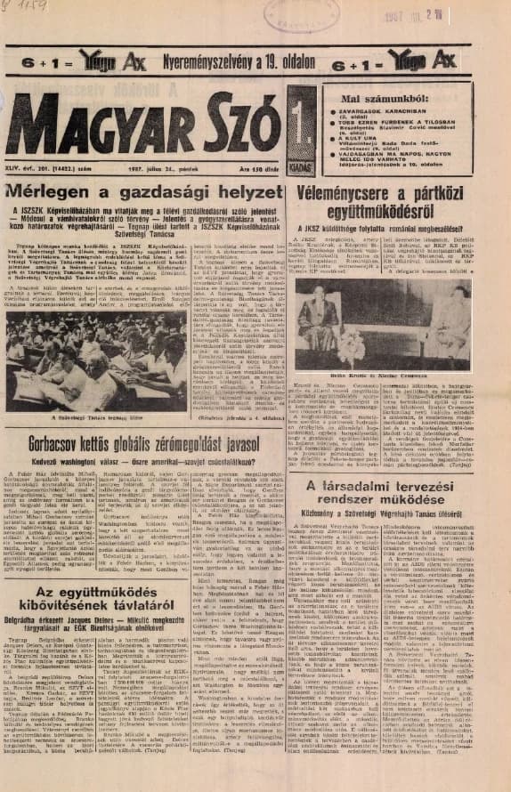 Magyar Szó, 44. évf. 1987. július 24. 201. sz. 1–20. oldal