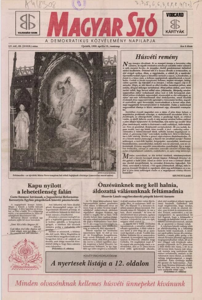 Magyar Szó, 55. évf. 1998. április 12. 89. sz. 1–24. oldal