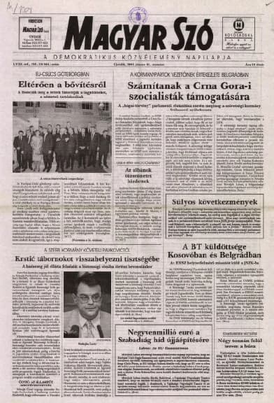 Magyar Szó, 58. évf. 2001. június 16. 138. sz. 1–16. oldal