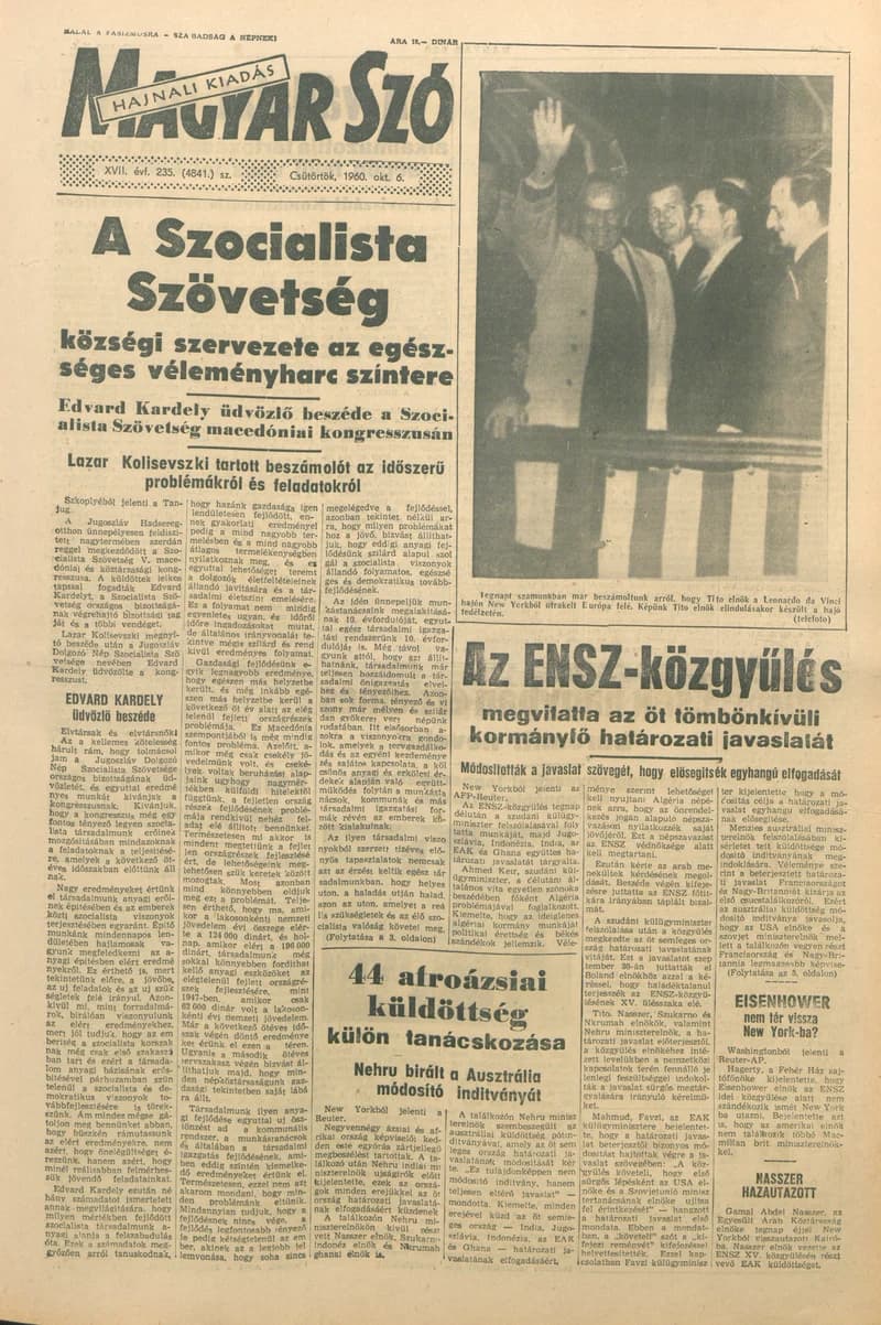 Magyar Szó, 17. évf. 1960. október 6. 235. sz. 1–24. oldal