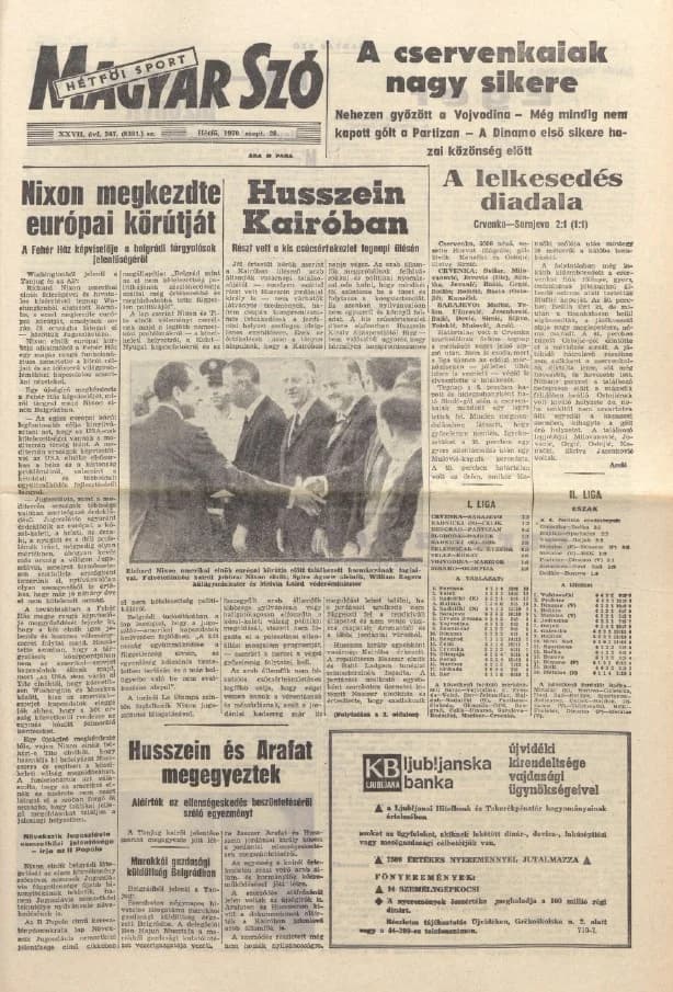 Magyar Szó, 27. évf. 1970. szeptember 28. 267. sz. 1–16. oldal