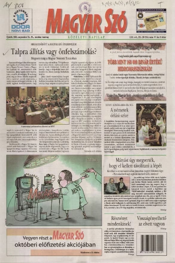 Magyar Szó, 62. évf. 2005. szeptember 24. – 25. 225. sz. 1–28. oldal