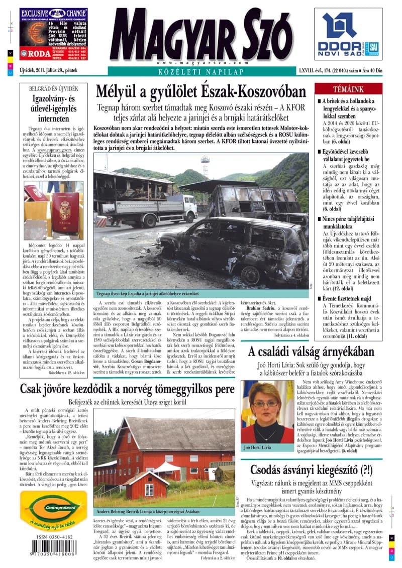 Magyar Szó, 68. évf. 2011. július 29. 174. sz. 1–20. oldal