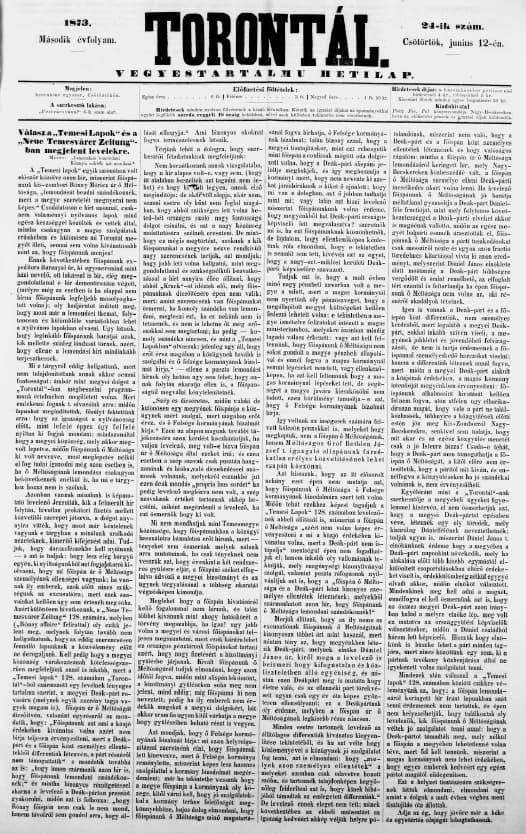 Torontál, 2. évf. 1873. június 12. 24. sz.