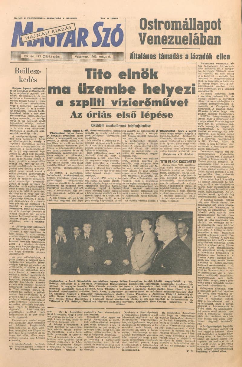 Magyar Szó, 19. évf. 1962. május 6. 123. sz.