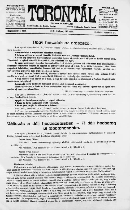 Torontál, 43. évf. 1914. december 24. 293. sz.