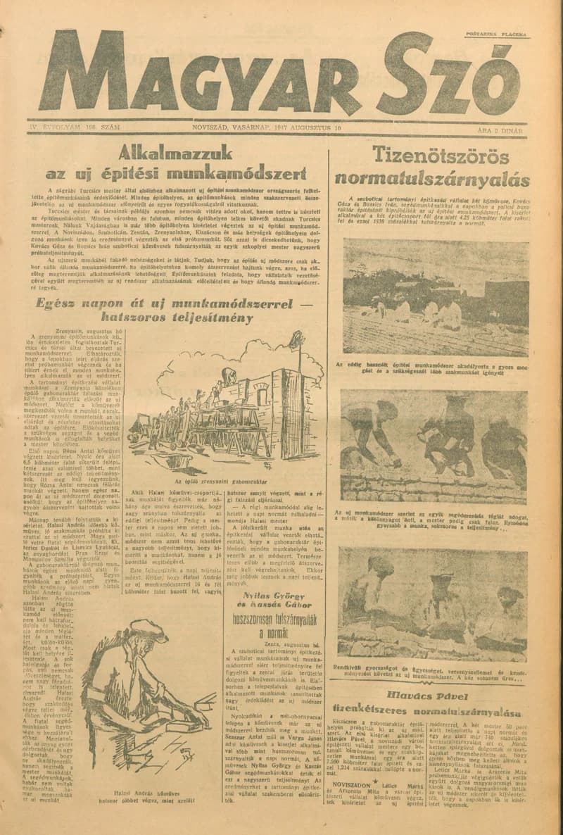 Magyar Szó, 4. évf. 1947. augusztus 10. 196. sz. 1–8. oldal