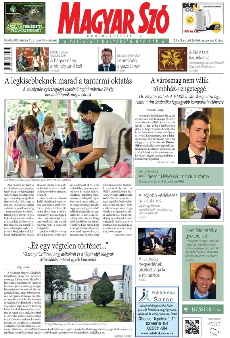 Magyar Szó, 78. évf. 2021. március 20. – 21. 64. sz. 1–32. oldal