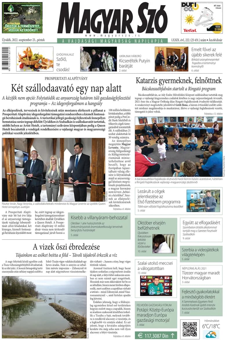 Magyar Szó, 79. évf. 2022. szeptember 23. 222. sz. 1–16. oldal