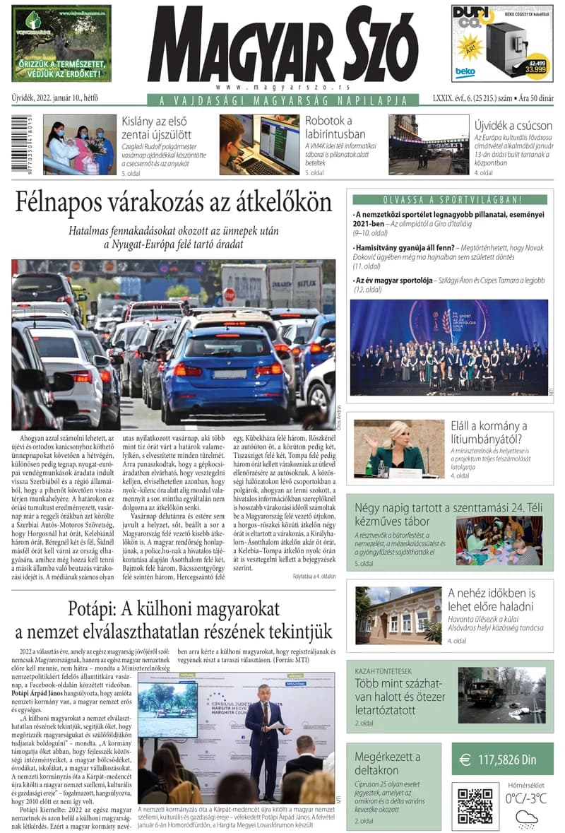 Magyar Szó, 79. évf. 2022. január 10. 6. sz. 1–16. oldal