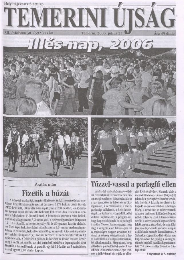 Temerini Újság, 12. évf. 2006. július 27. 30. sz.