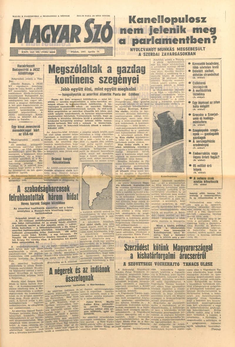 Magyar Szó, 24. évf. 1967. április 14. 101. sz. 1–16. oldal