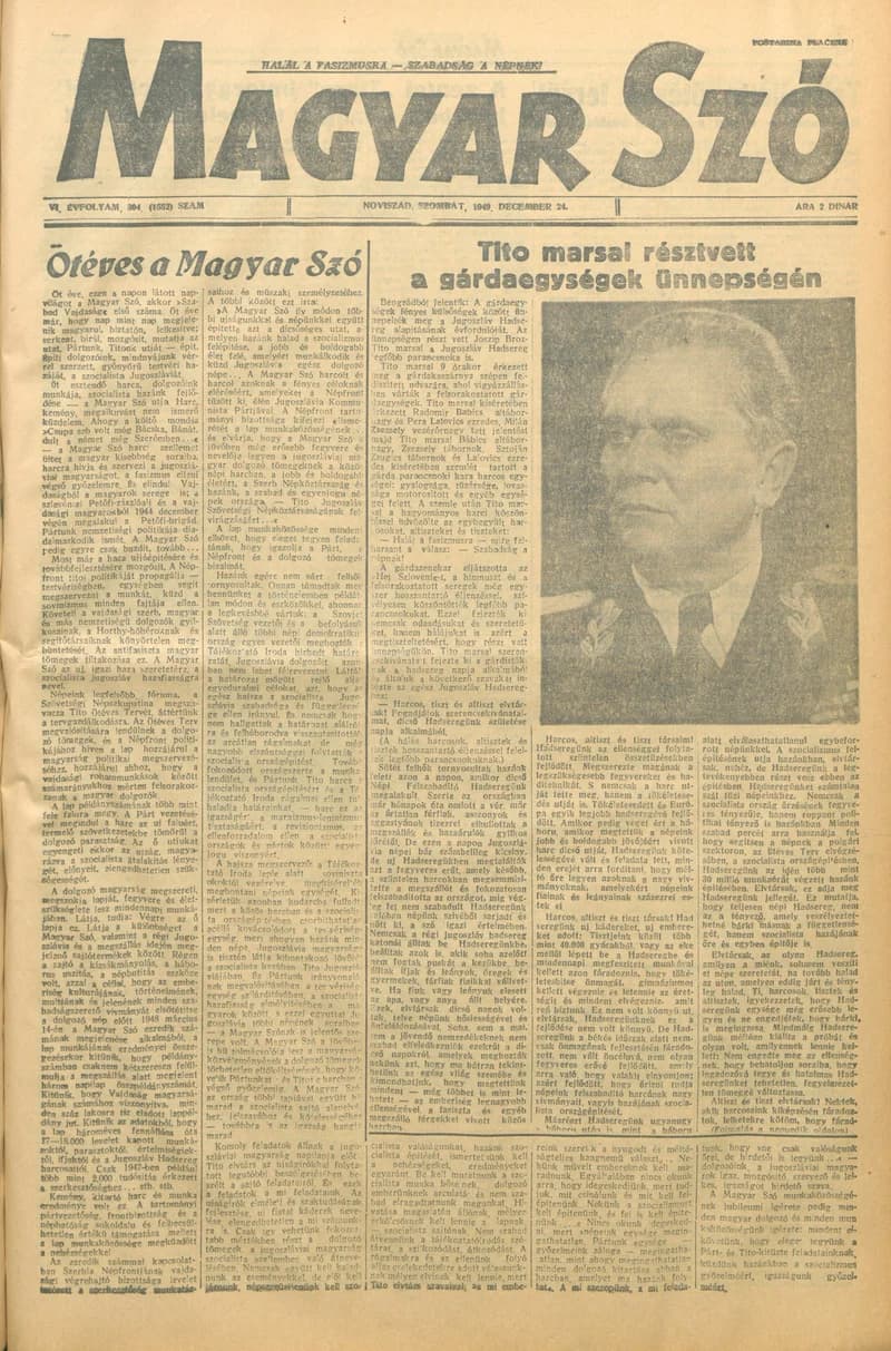 Magyar Szó, 6. évf. 1949. december 24. 304. sz. 1–4. oldal