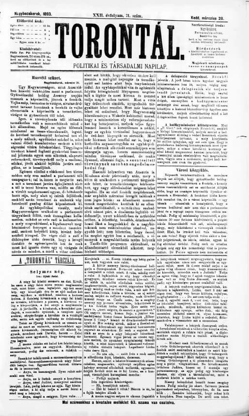 Torontál, 22. évf. 1893. március 28. 71. sz.