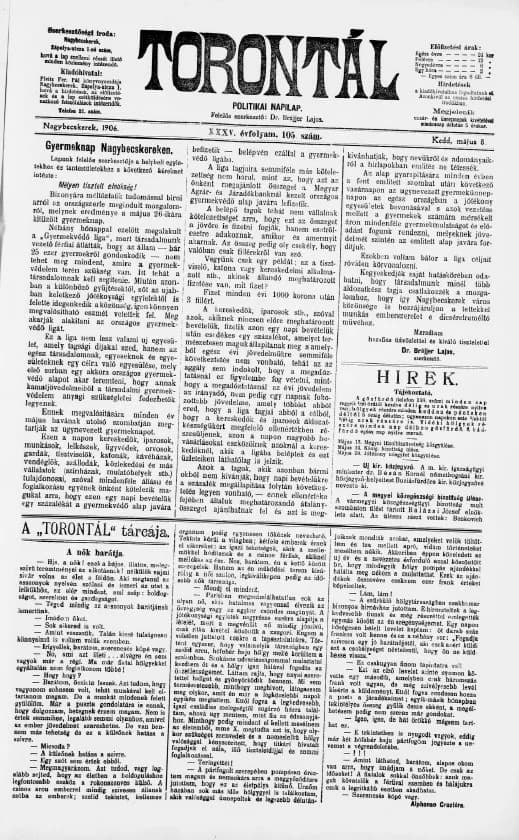 Torontál, 35. évf. 1906. május 8. 105. sz.