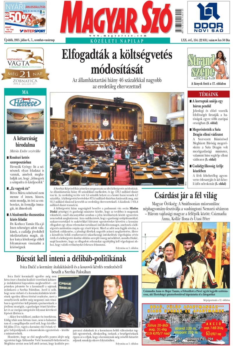 Magyar Szó, 70. évf. 2013. július 6. – 7. 154. sz. 1–44. oldal