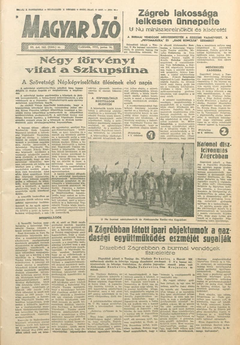 Magyar Szó, 12. évf. 1955. június 16. 162. sz. 1–8. oldal