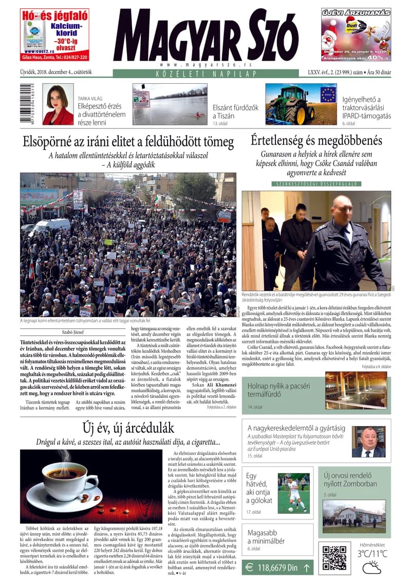 Magyar Szó, 75. évf. 2018. január 4. 2. sz. 1–20. oldal