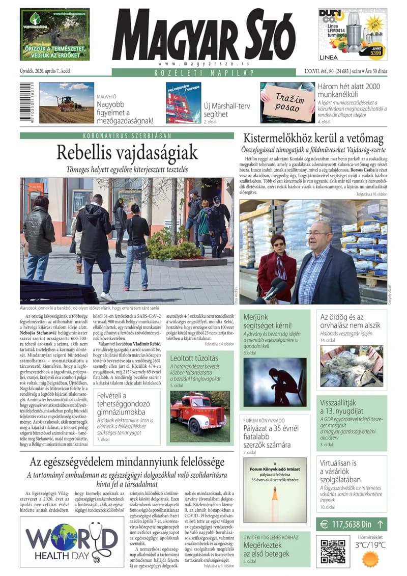 Magyar Szó, 77. évf. 2020. április 7. 80. sz. 1–16. oldal