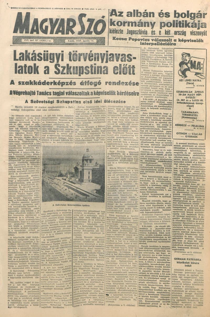 Magyar Szó, 16. évf. 1959. április 14. 87. sz. 1–18. oldal